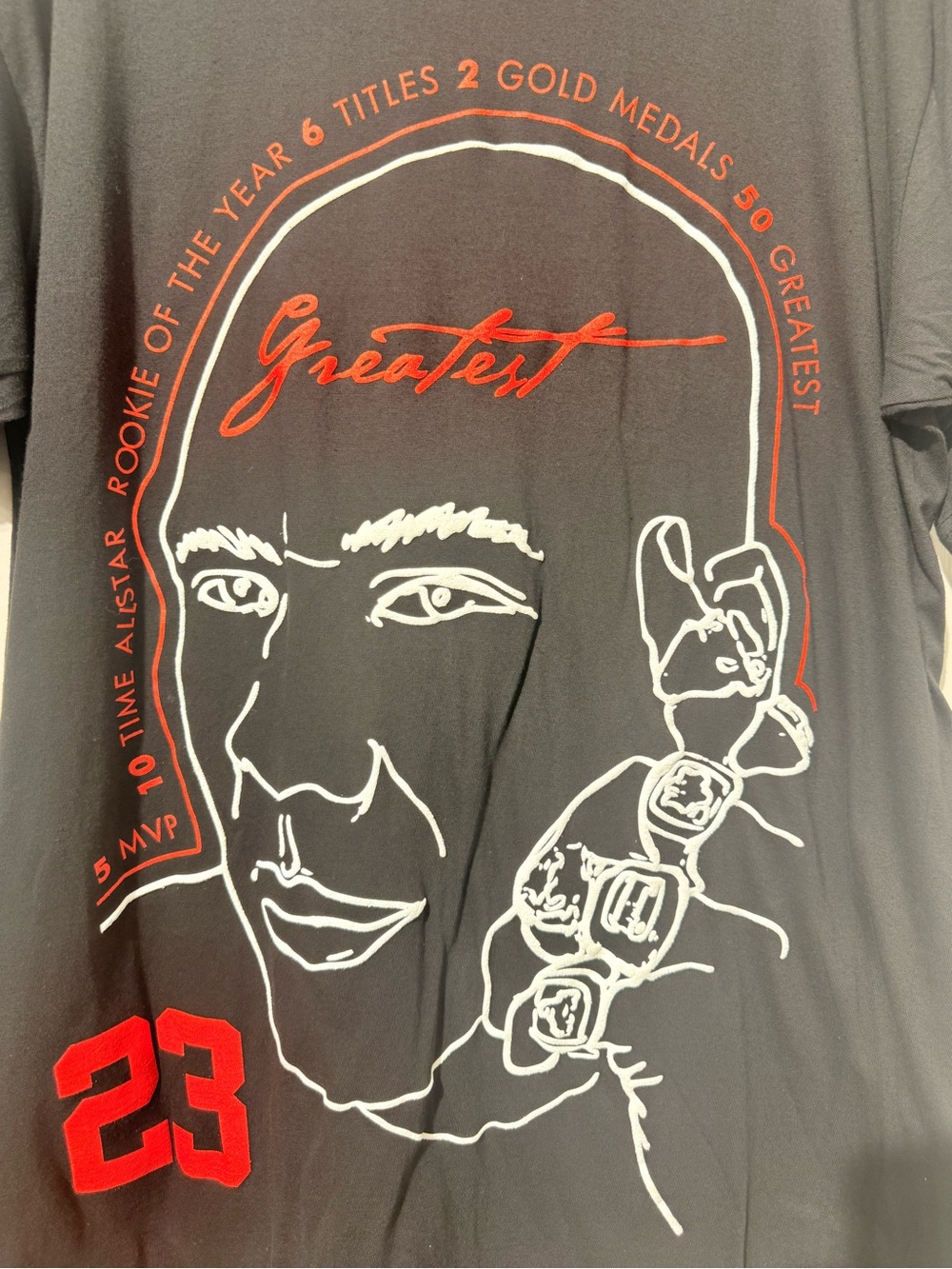 Greatest Graphic Black Short-Sleeve Tee with Red Accents